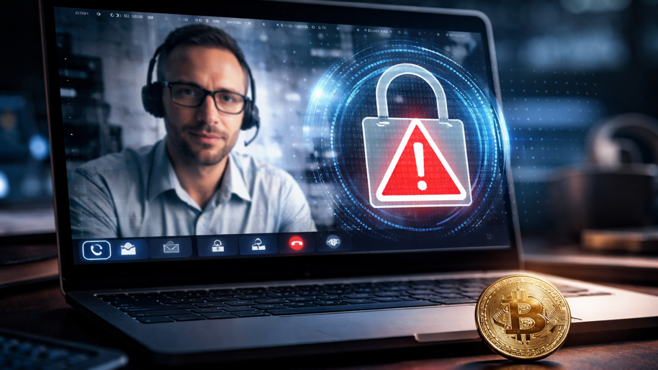 A shadowy figure overlaid with digital hack symbols