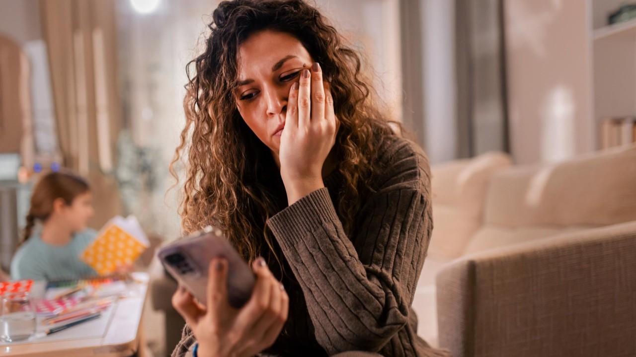 A person looking at search results on their phone